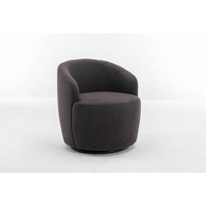 Lyngins Teddy Fabric Swivel Accent Chairs,Upholstered Arm Chairs with Low Back for Living Room,Bedroom - 1 of 4
