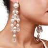 SOHI Women's Pearl White Party Drop Earrings - 4 of 4