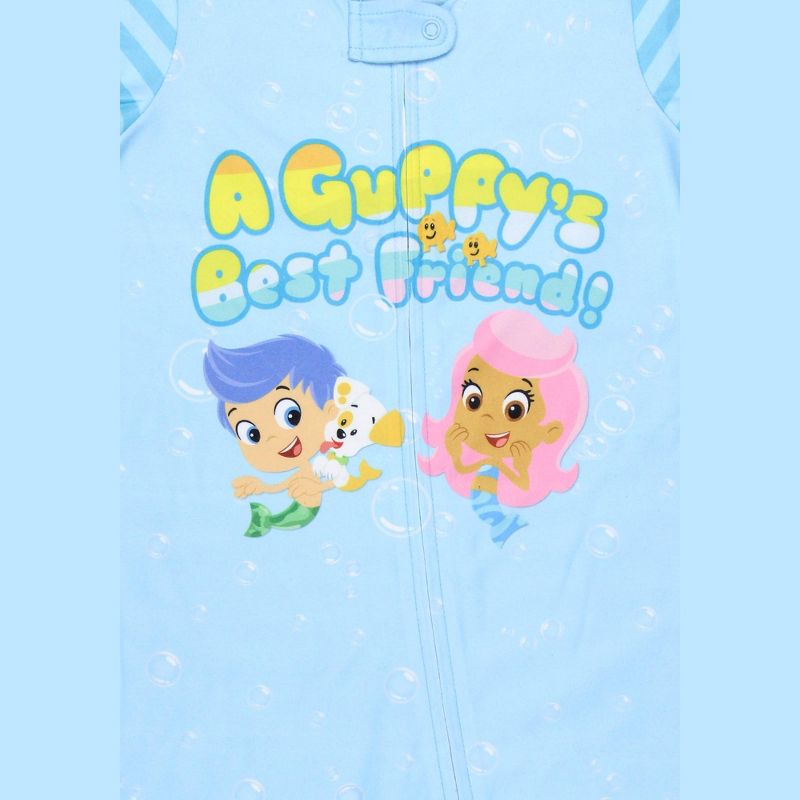Nickelodeon Toddler Boys' Bubble Guppies Union Suit Footless Sleep Pajama Turquoise, 2 of 4