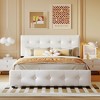 Queen Size Upholstered Platform Bed with Classic Headboard and 4 Drawers - 2 of 4