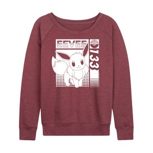 Women's - Pokémon - Eevee 133 Lightweight French Terry Wide Neck Long Sleeve Shirt - 1 of 4