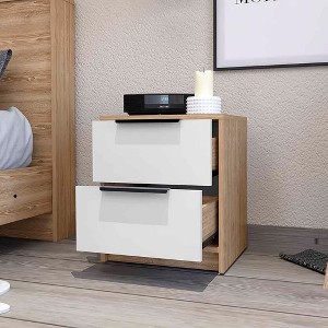NicBex 18.8" Washington Wood Nightstand,Contemporary Night Stand with 2 Drawers,Bedside Table for Bedroom,Living Room,Bedroom Furniture - 1 of 4