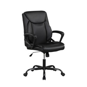 FDW Ergonomic Executive Office Chair with Premium PU Leather Upholstery Adjustable Height and Lumbar Support Swivel and Rolling Casters Perfect - 1 of 4