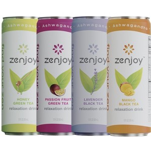 Zenjoy Variety 4 Pack - Calming Drink with Ashwagandha & Lemon Balm - Non-Alcoholic Beverage Infused with L-Theanine for Enhanced Focus - 12oz Cans - 1 of 4