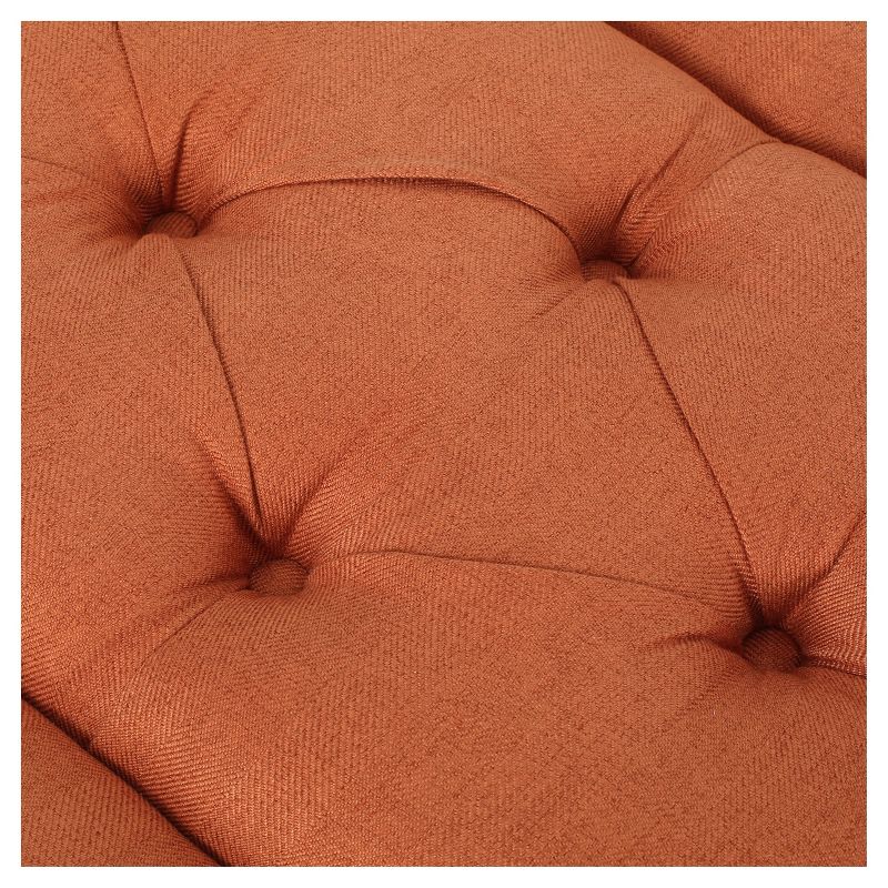 Dilwyn Tufted Ottoman - Orange - Christopher Knight Home, 4 of 6