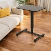 HomeRoots Adjustable Black Wood and Stainless Steel Rolling Standing Desk - 2 of 4