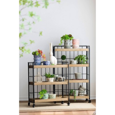 Elegant Blue Floral Naturespire Ceramic Planters, Set of 3