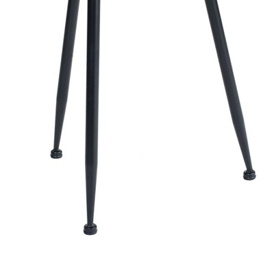 Easton Natural Wood and Black Metal Round Side Table