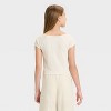 Girls' Short Sleeve V-Neck Ribbed T-Shirt - art class™ - 2 of 3