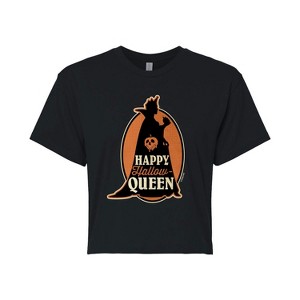 Women's - Disney Villains - Happy Hallowqueen Cropped Graphic T-Shirt - 1 of 4