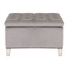 WestinTrends Square Velvet Tufted Storage Ottoman for Living Room Bedroom - 3 of 4