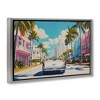 Stupell Industries Classic Car in Tropical Town Floating Frame Canvas Art - 2 of 4