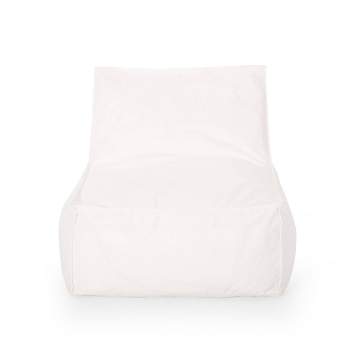 3' Indoor Contemporary Water Resistant Fabric Bean Bag Chair White - Christopher Knight Home