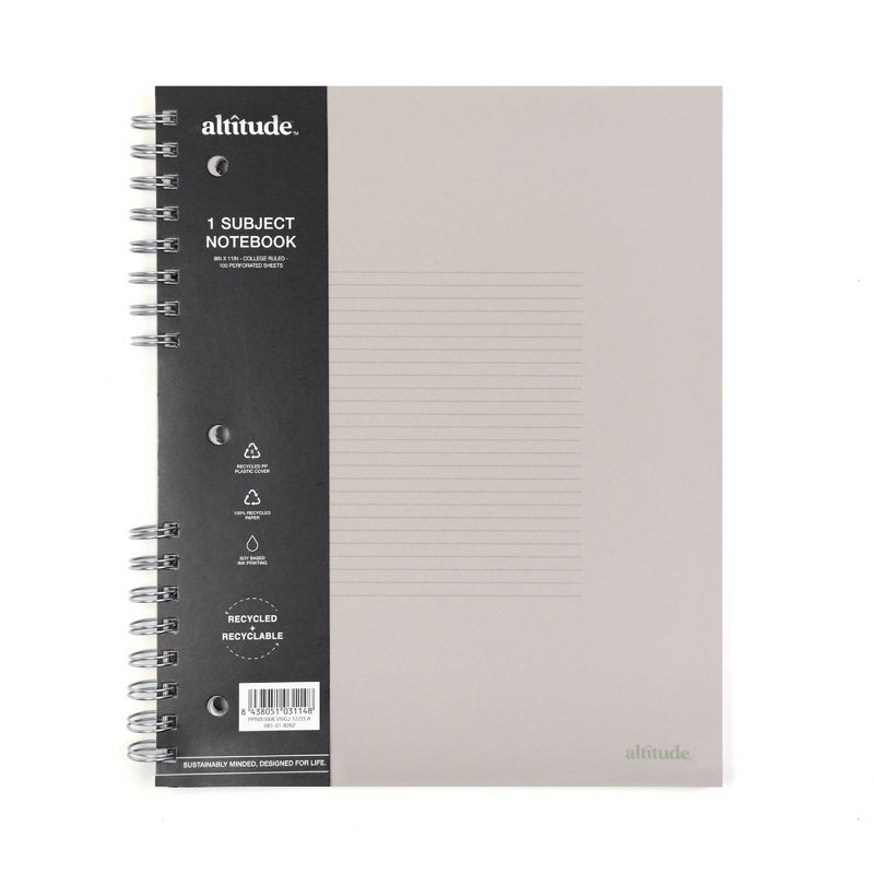 Altitude 200pg 1 Subject College Ruled Notebook 11&#34;x9&#34; Split Wire Warm Gray Arch, 2 of 6