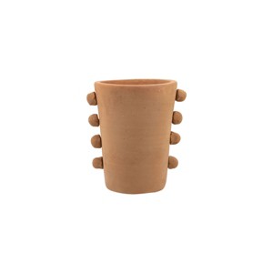 Natural Terracotta Beaded Decorative Vase  - Foreside Home & Garden - 1 of 4