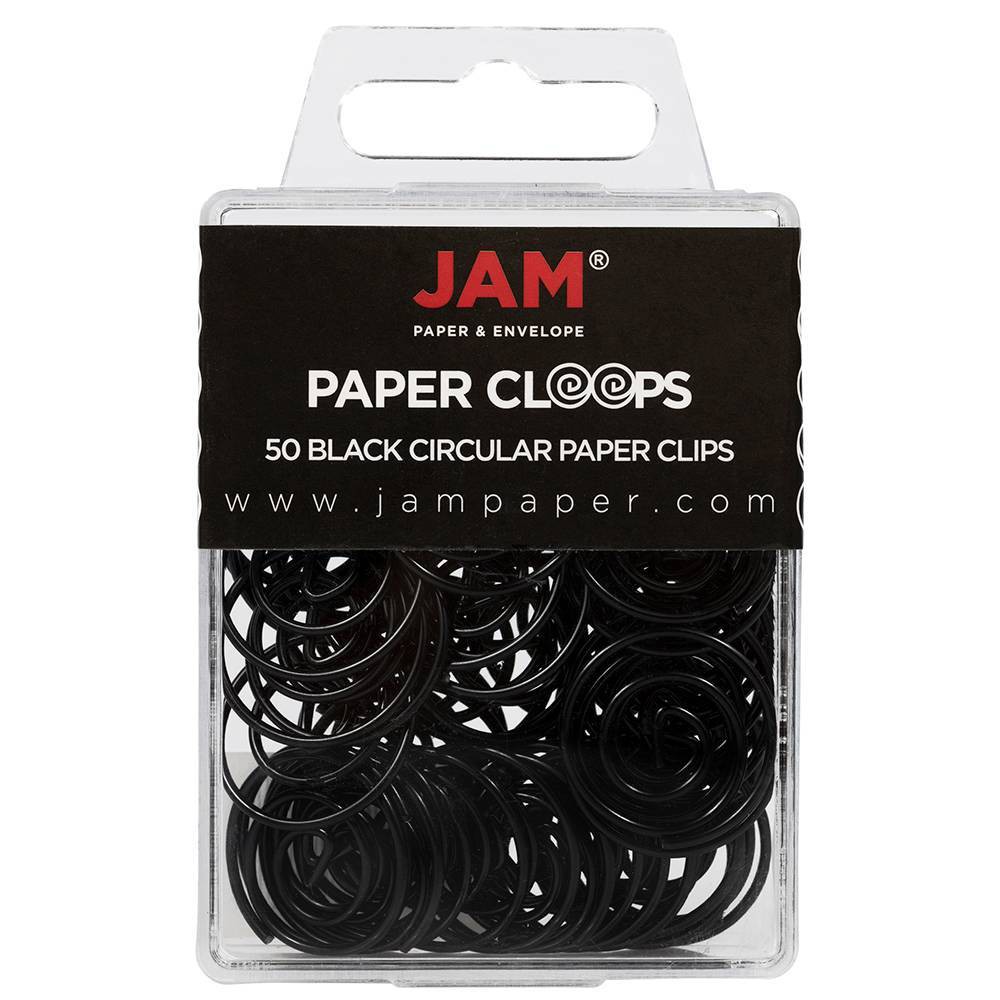 JAM Paper 50pk Circular Paper Clips - Black