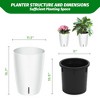 16" Tall Planters Set of 2, Plant Pots, Self Watering Pots for Indoor Plants, Flower Pots With Built-In Drainage and Visual Water Level Design - 2 of 4