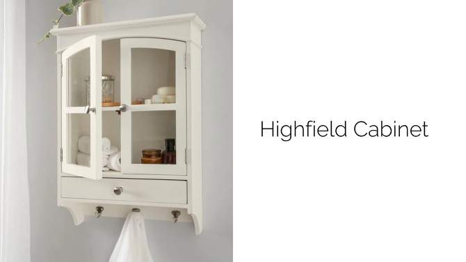 Kate and Laurel Highfield Decorative Wall Cabinet , 17.75x7.25x27.25, White, 2 of 13, play video