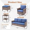 Buenhomino 6 Pieces Outdoor Patio Furniture Set, Rattan Wicker Swivel Rocker Chairs Sets with Ottomans, Sofa Couch, and Coffee Table - 3 of 4
