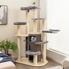 Tangkula Wooden Cat Tree Multi-Level Kitten Tower w/ Condo Perches Scratching Posts - 2 of 4