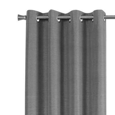 Gray Blackout Grommet Polyester Curtain Panels, 52" x 84"