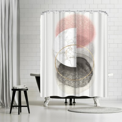 Americanflat Blushing Geo Iii by Pi Creative Art 71" x 74" Shower Curtain