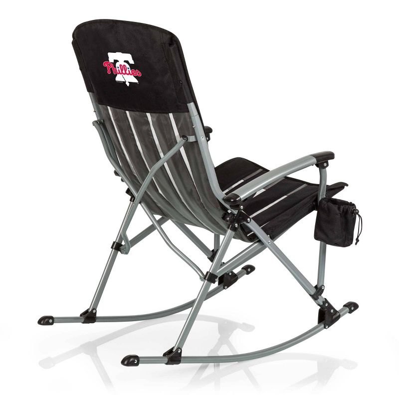 MLB Philadelphia Phillies Outdoor Rocking Camp Chair - Black, 1 of 7