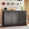 Costway 53.5" Storage Cabinet with 3 Drawers 2 Adjustable Shelves Buffet Sideboard - 4 of 4