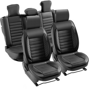 VEVOR Seat Covers, Universal Car Seat Covers Full Set Seats, Front and Rear Seat, 9pcs Faux Leather Seat Cover, Semi-enclosed Design - 1 of 4