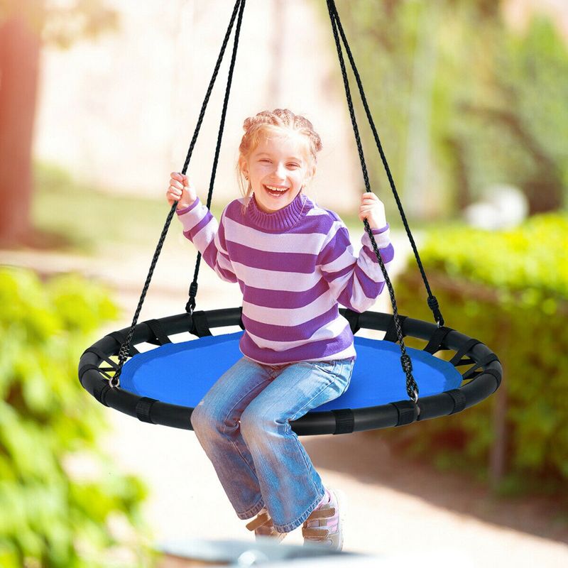 Costway 40'' Flying Saucer Round Tree Swing Kids Play Set w/ Adjustable Ropes Outdoor, 3 of 11