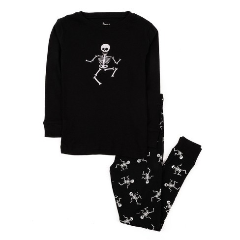 Leveret Two Piece Cotton Pajamas Skeleton Black 5 Year Target