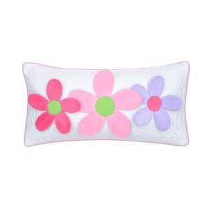 Merrill Girl Appliqued Flowers Decorative Pillow - Levtex Home - 1 of 4