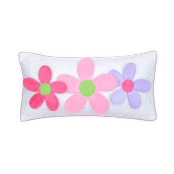 Merrill Girl Appliqued Flowers Decorative Pillow - Levtex Home