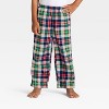 Toddler Plaid Microfleece Holiday Matching Family Pajama Pants - Wondershop™ Cream - 2 of 4