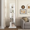 White 5-tier rotating bookshelf, floor-standing minimalist bookcase, creative bookshelf suitable for living rooms - 2 of 4