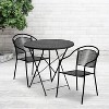 Flash Furniture Oia Commercial Grade 30" Round Indoor-Outdoor Steel Folding Patio Table Set with 2 Round Back Chairs - 2 of 4