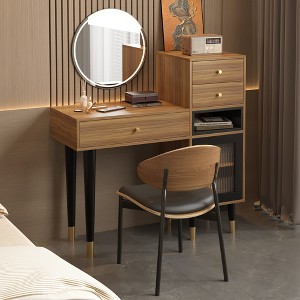 wood and metal dressing table Wood/ Metal Corner Vanity Desk Small Dressing Table with 4 Drawers - On  Sale - Bed Bath & Beyond