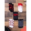 HalloweenCostumes.com One Size Women  Adult 5-Pack Valentine's Day Goth Socks, Black/White/Red - 4 of 4