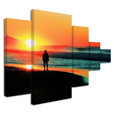 Trademark Fine Art -Beata Czyzowska Young 'Sunrise Walking' Multi Panel Art Set