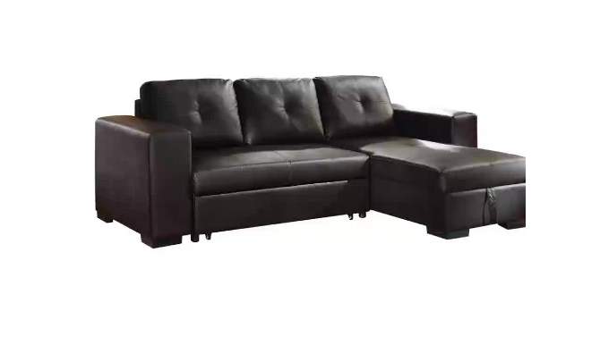 Lloyd Sectional Sofa Black Faux Leather - Acme Furniture, 2 of 9, play video