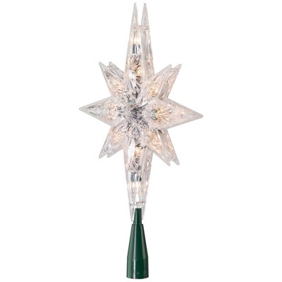 Clear Faceted Stellular Plastic Christmas Tree Topper
