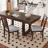 Set of 2/4 Farmhouse Dining Chairs Upholstered Dining Chairs Armless Chairs with High Ladder Back, Natural/Brown+Beige-ModernLuxe - 2 of 4