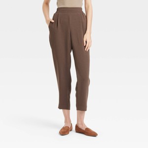 Women's Signature Crepe Tapered Ankle Pull-On Pants - A New Day™ - 1 of 3