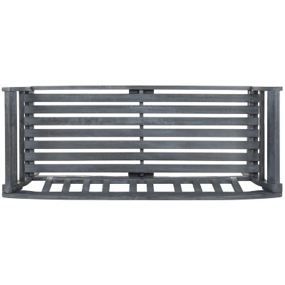 Transitional Ash Grey Acacia Wood 2-Seat Outdoor Bench