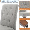 Upholstered Dining Chairs Set of 2, Modern Fabric Kitchen Side Chairs with Sturdy Wood Legs - 4 of 4