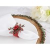 Saro Lifestyle Festive Fiesta Beaded Napkin Ring (Set of 4), Red - 4 of 4