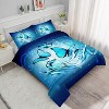 3Pcs Blue Butterfly Comforter Set Twin Size – Flying Butterfly Bedding with 1 Comforter & 2 Pillowcases, Glitter Water Print Quilt Set for Girls - 4 of 4