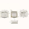Vynxaria Modern 360° Swivel Square Accent Sofa Chair, Beige Fluffy Fabric, Gold Metal Legs, Ergonomic (31.5"W×29.5"D×33.5"H) - 4 of 4