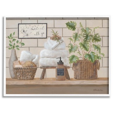 Stupell Industries Comforting Bathroom Spa Still Life Framed Giclee Art