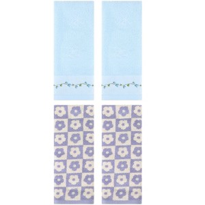 REGALWOVEN 4 Pcs Cute Floral Soft Absorbent Decorative Bathroom Hand Towel - 1 of 4